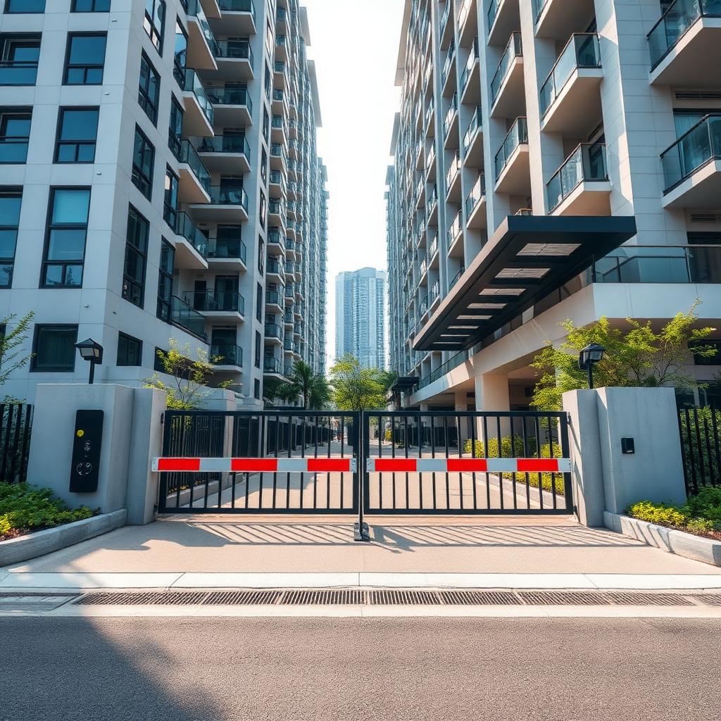 Cancello motorizzato all'ingresso di un edificio residenziale